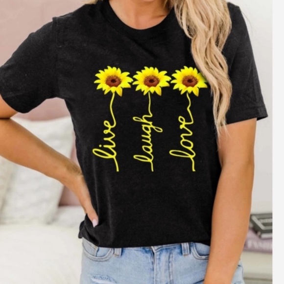 #24  Live Laugh Love Black Fun Top - Picture 6 of 8